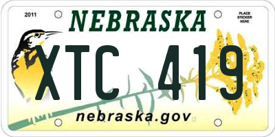 NE license plate XTC419