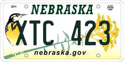 NE license plate XTC423