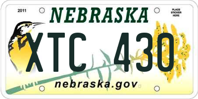 NE license plate XTC430