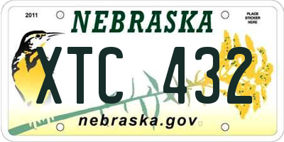 NE license plate XTC432