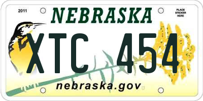 NE license plate XTC454