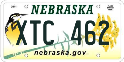 NE license plate XTC462