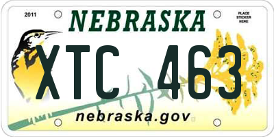NE license plate XTC463