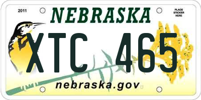NE license plate XTC465