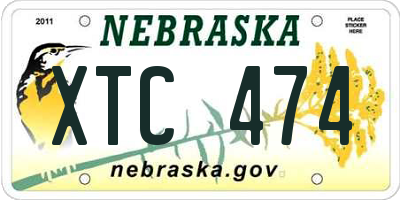 NE license plate XTC474