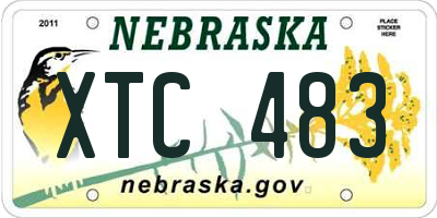 NE license plate XTC483