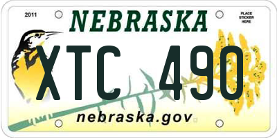 NE license plate XTC490