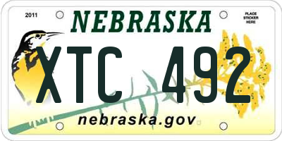 NE license plate XTC492
