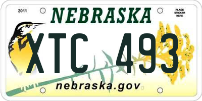 NE license plate XTC493