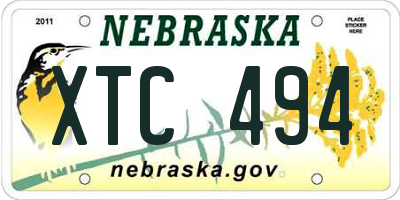 NE license plate XTC494