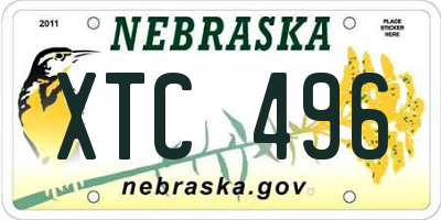 NE license plate XTC496