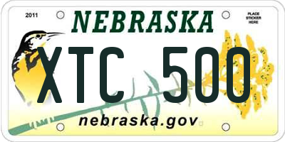 NE license plate XTC500