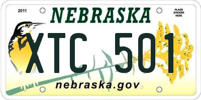 NE license plate XTC501