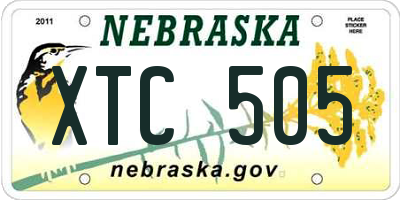 NE license plate XTC505