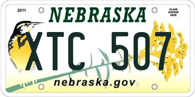 NE license plate XTC507