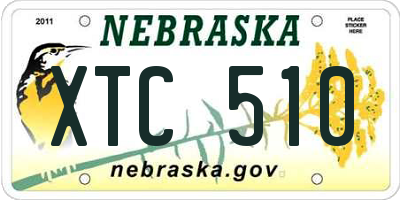 NE license plate XTC510
