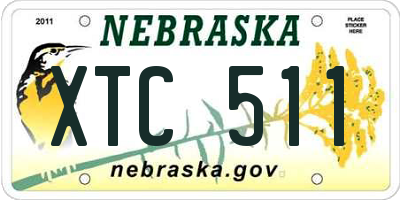 NE license plate XTC511