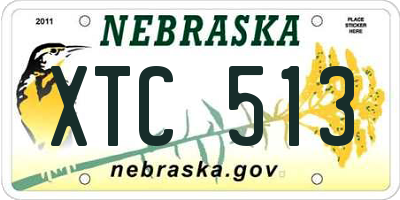NE license plate XTC513