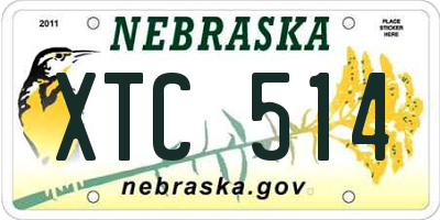NE license plate XTC514