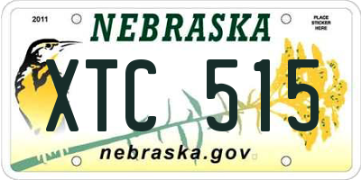 NE license plate XTC515