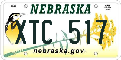 NE license plate XTC517