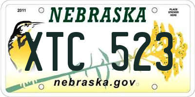 NE license plate XTC523