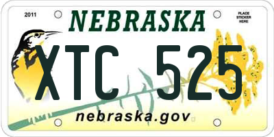 NE license plate XTC525