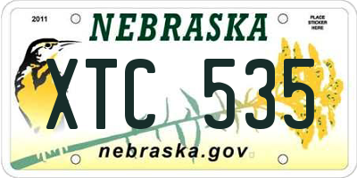 NE license plate XTC535