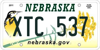 NE license plate XTC537