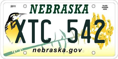 NE license plate XTC542