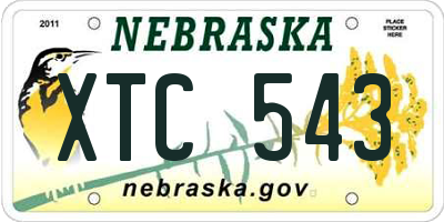NE license plate XTC543