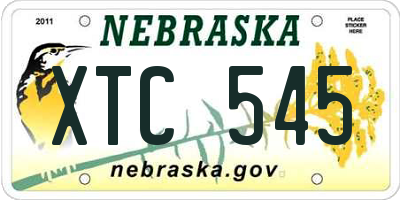 NE license plate XTC545