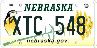 NE license plate XTC548