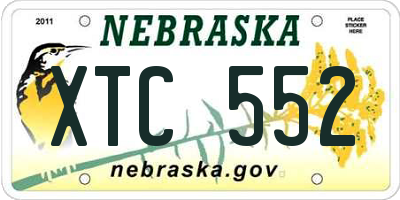 NE license plate XTC552