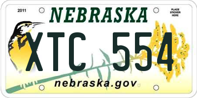 NE license plate XTC554