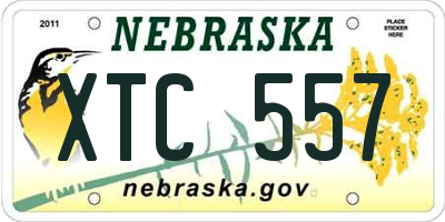 NE license plate XTC557