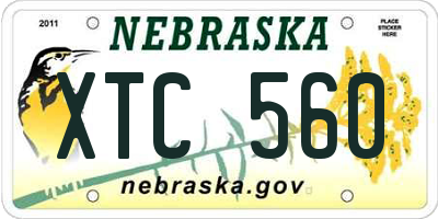 NE license plate XTC560