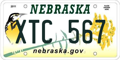 NE license plate XTC567