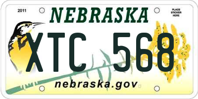 NE license plate XTC568