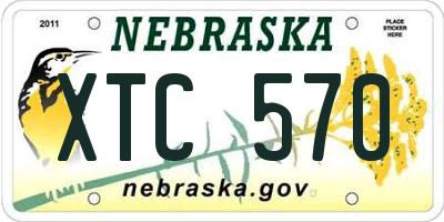 NE license plate XTC570