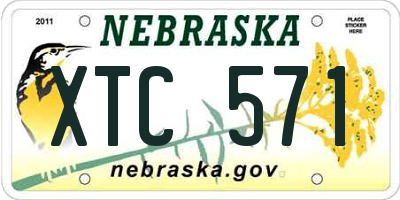 NE license plate XTC571