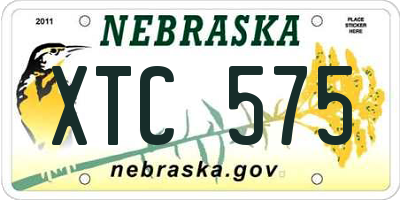 NE license plate XTC575