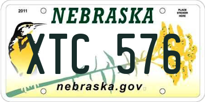 NE license plate XTC576