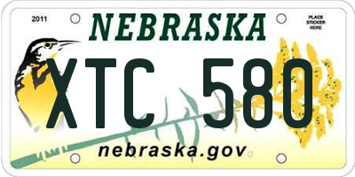 NE license plate XTC580