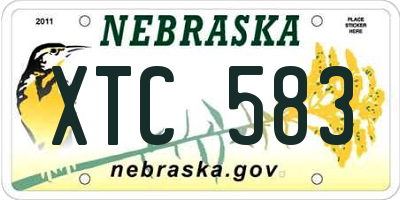 NE license plate XTC583