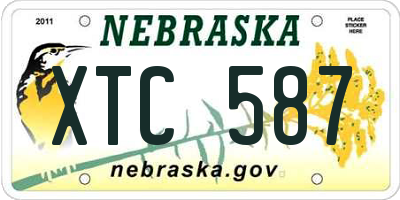 NE license plate XTC587