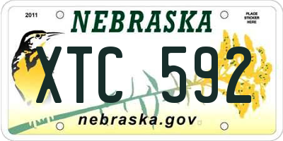 NE license plate XTC592