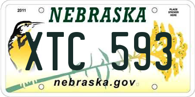 NE license plate XTC593