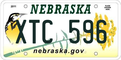 NE license plate XTC596