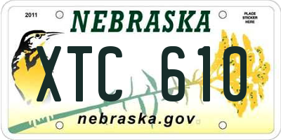NE license plate XTC610